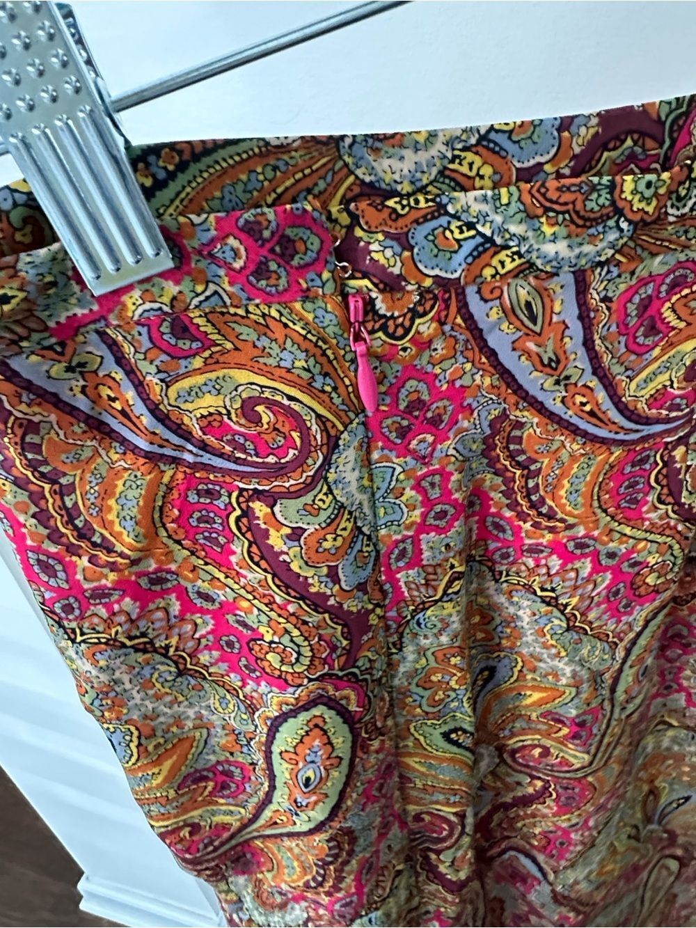 Liz Claiborne 100% Silk Paisley Midi Skirt 12 - Picture 3 of 5